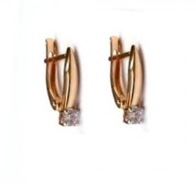 Серьги 120021F421 (Au 585) Серебряные грани, ювелирная компания