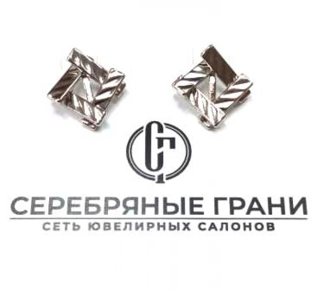 Серьги СЛП069 (Ювелирный сплав) Серебряные грани, ювелирная компания