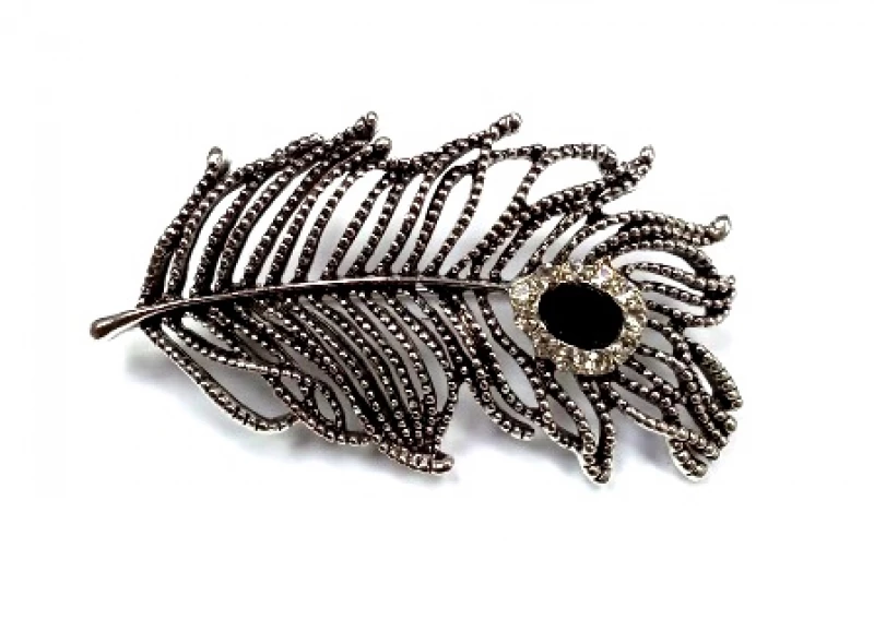 Брошь Перо 4 Серебряные грани, ювелирная компания