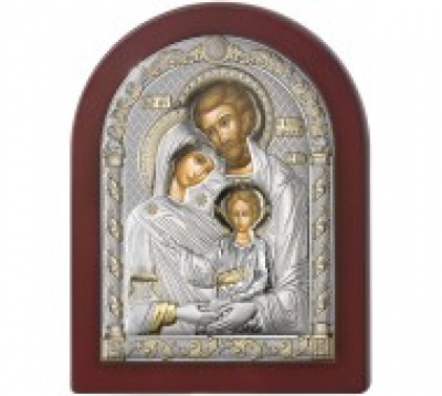 Икона настольная 84125-3ORO Св.Семейство Серебряные грани, ювелирная компания