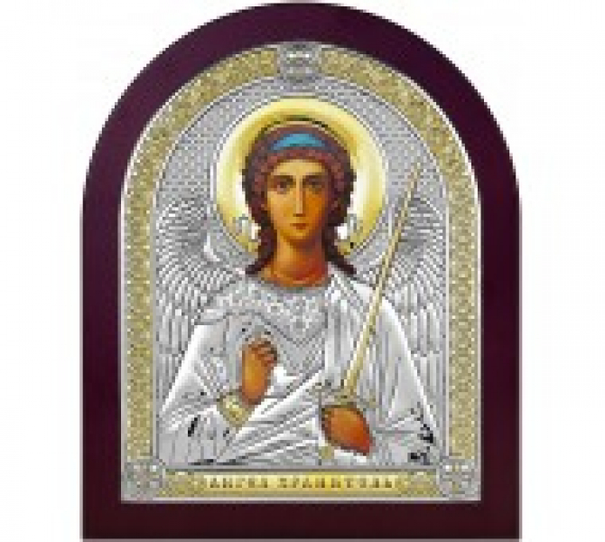 Икона настольная 6407-1OW Ангел Хранитель Серебряные грани, ювелирная компания