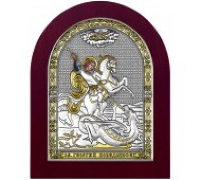 Икона настольная 6403-1WO Св.Гергий Победоносец Серебряные грани, ювелирная компания