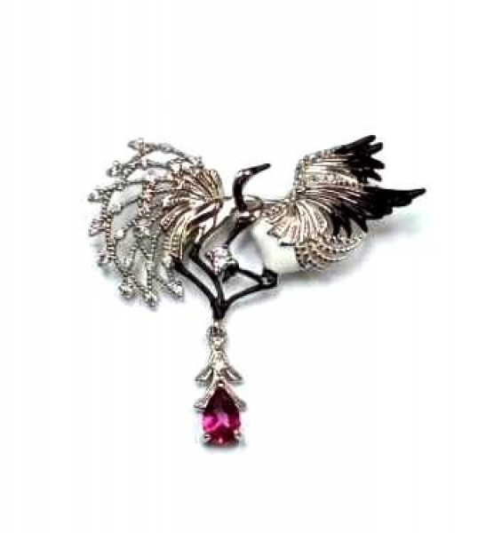 Брошь Бш-2298рэчбс413100 (Ag 925) Серебряные грани, ювелирная компания