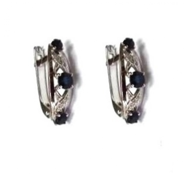 Серьги С33312206Сп (Au 585) Серебряные грани, ювелирная компания