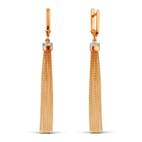 Серьги Т142029013 (Au 585) Серебряные грани, ювелирная компания