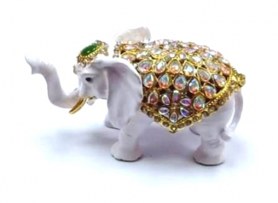 Сувенир Шкатулка Слон 8787 Серебряные грани, ювелирная компания