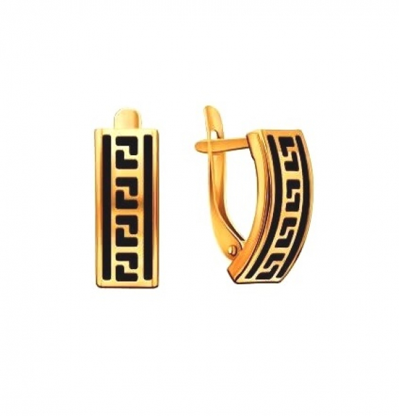 Серьги 20259к (Au 585) Серебряные грани, ювелирная компания