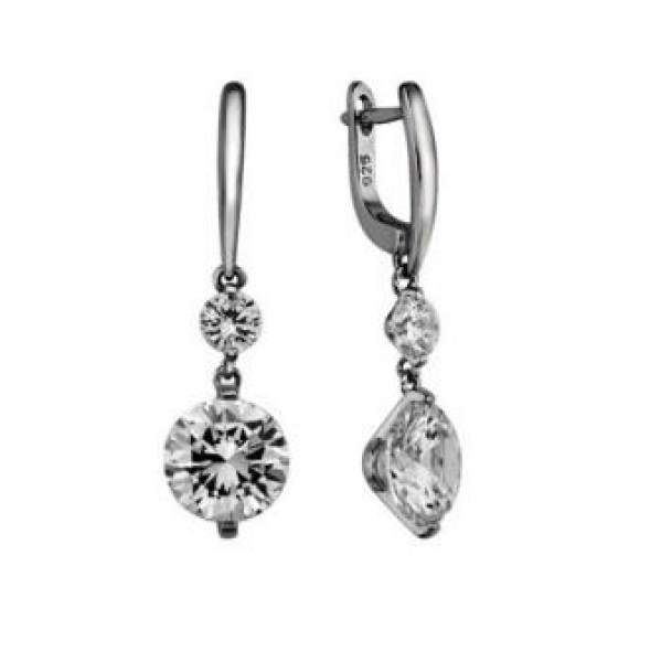 Серьги LLE 5-10RK (Ag 925) Серебряные грани, ювелирная компания