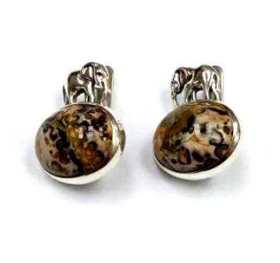 Серьги с10079Яшм (Ag 925) Серебряные грани, ювелирная компания