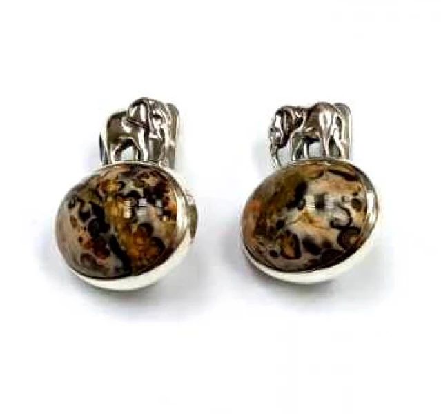 Серьги с10079Яшм (Ag 925) Серебряные грани, ювелирная компания