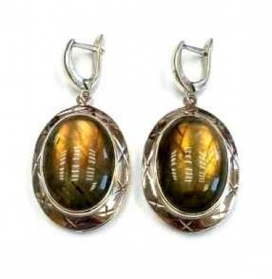 Серьги с1300Лабр (Ag 925) Серебряные грани, ювелирная компания