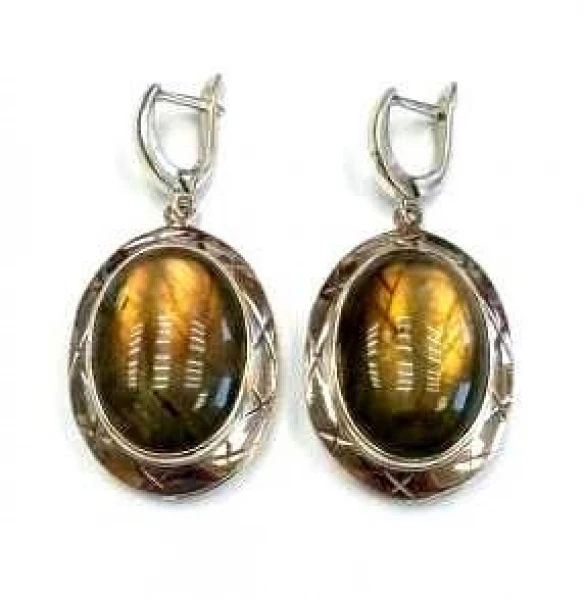 Серьги с1300Лабр (Ag 925) Серебряные грани, ювелирная компания