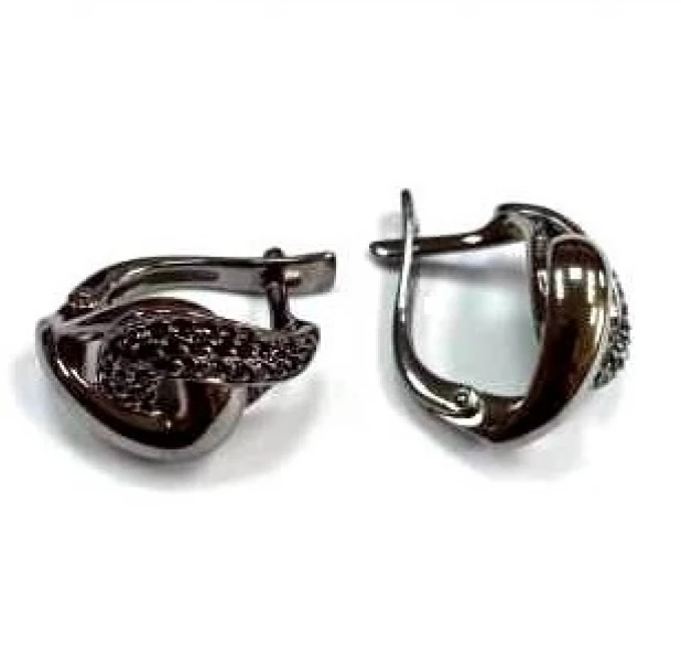 Серьги С-3655чрс216 (Ag 925) Серебряные грани, ювелирная компания