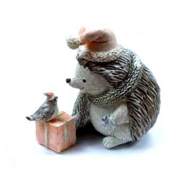 Сувенир Еж с птичкой Серебряные грани, ювелирная компания