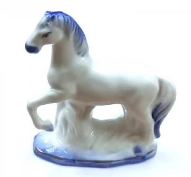 Сувенир Фарфор Лошадка 2с Серебряные грани, ювелирная компания