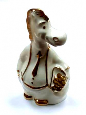 Сувенир Фарфор Конь Серебряные грани, ювелирная компания