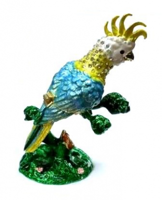 Сувенир Шкатулка Попугай 4677 Серебряные грани, ювелирная компания