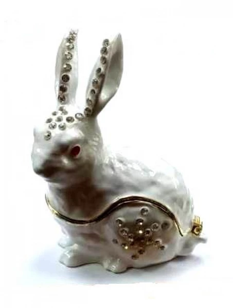 Сувенир Шкатулка Кролик Серебряные грани, ювелирная компания