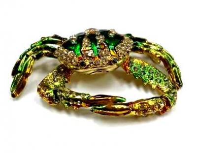 Сувенир Шкатулка Краб Серебряные грани, ювелирная компания