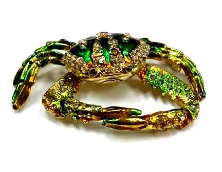 Сувенир Шкатулка Краб Серебряные грани, ювелирная компания