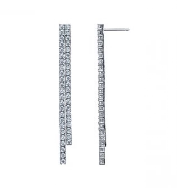 Серьги JDE 8 (Ag 925) Серебряные грани, ювелирная компания