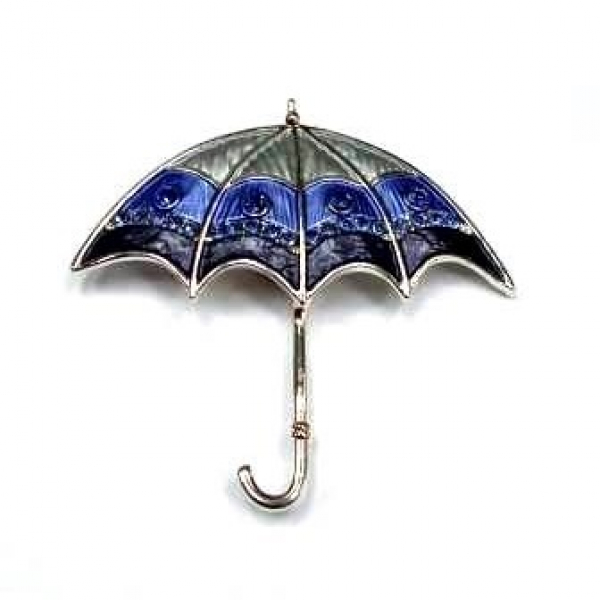 Брошь Магнит Зонт Серебряные грани, ювелирная компания