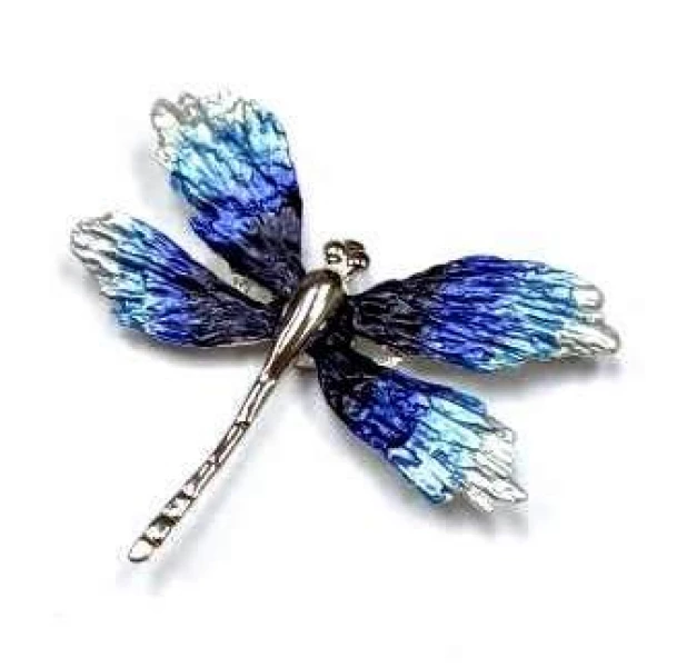 Брошь Магнит Стрекоза большая Серебряные грани, ювелирная компания