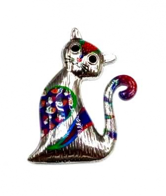 Брошь Магнит Кошечка Серебряные грани, ювелирная компания
