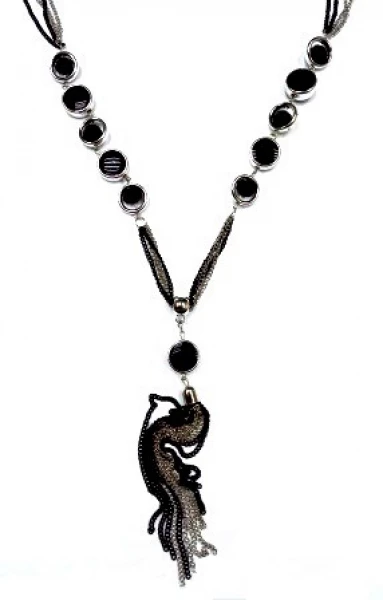 Колье КлЛП249 (Ювелирный сплав) Серебряные грани, ювелирная компания