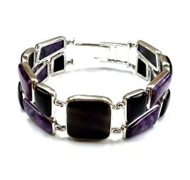 Браслет бр1450ОбЧар (Ag 925) Серебряные грани, ювелирная компания