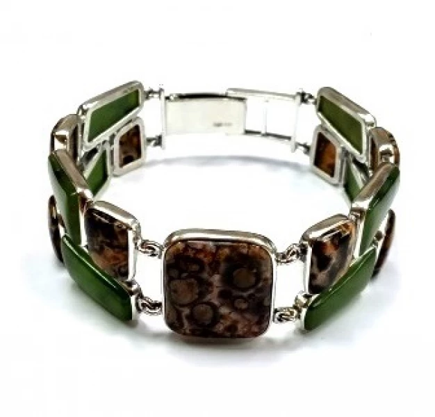 Браслет бр1450ЯшмпНф (Ag 925) Серебряные грани, ювелирная компания