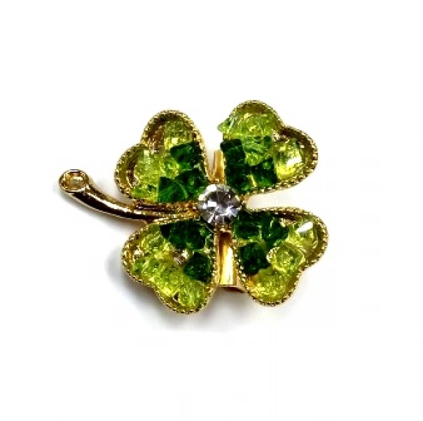 Брошь Клевер 4 п Серебряные грани, ювелирная компания