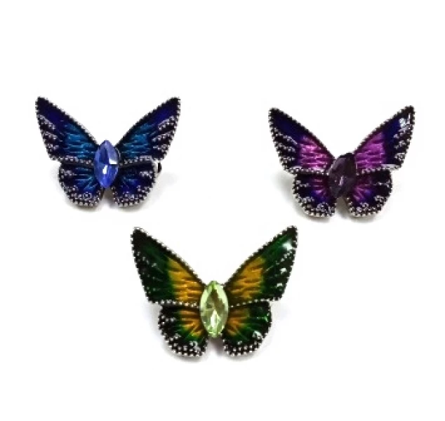 Брошь Бабочка маленькая 1 Серебряные грани, ювелирная компания