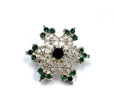 Брошь Снежинка Серебряные грани, ювелирная компания