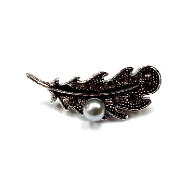 Брошь Листик с Серебряные грани, ювелирная компания