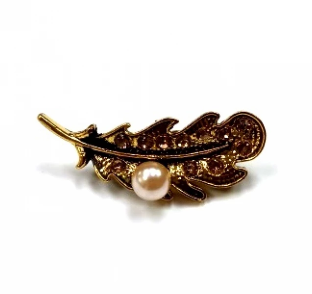 Брошь Листик п Серебряные грани, ювелирная компания