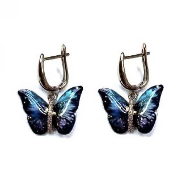 Серьги СЛП217 (Ювелирный сплав) Серебряные грани, ювелирная компания