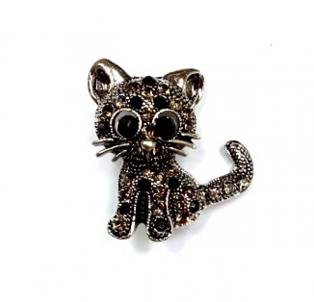 Брошь Котенок Серебряные грани, ювелирная компания