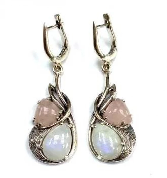 Серьги 734сЛунМрг (Ag 925) Серебряные грани, ювелирная компания