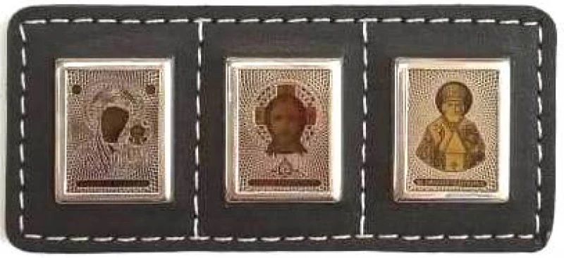 Икона автомобильная КТП05Ртриптих Серебряные грани, ювелирная компания