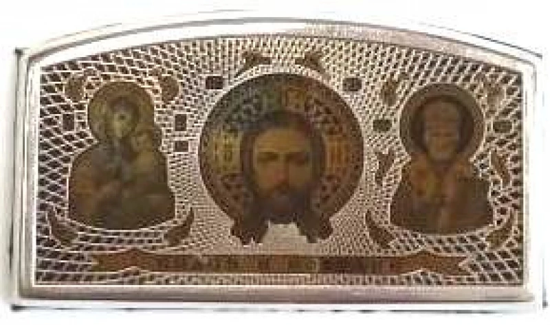 Икона автомобильная Р01ТПтриптих Серебряные грани, ювелирная компания