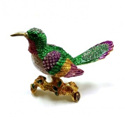 Сувенир Шкатулка Птичка Серебряные грани, ювелирная компания