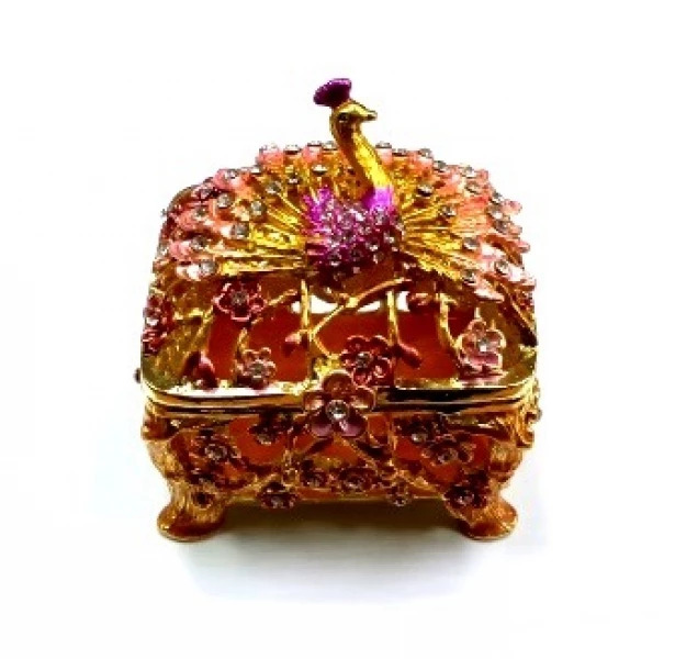 Сувенир Шкатулка Павлин 4 Серебряные грани, ювелирная компания