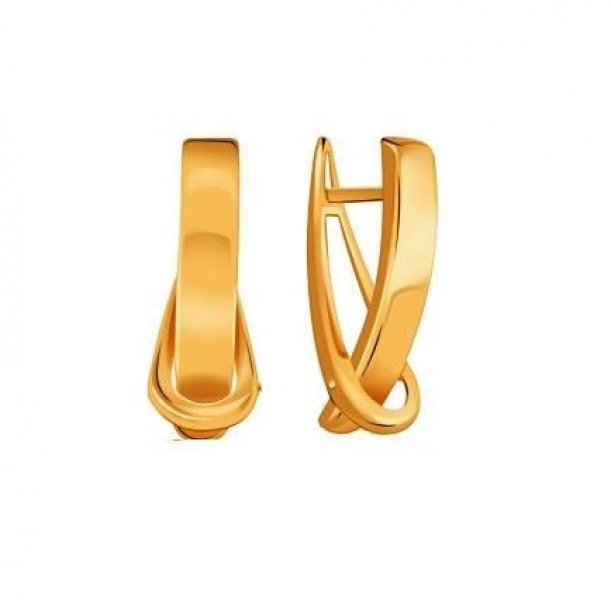 Серьги 20941. (Au 585) Серебряные грани, ювелирная компания