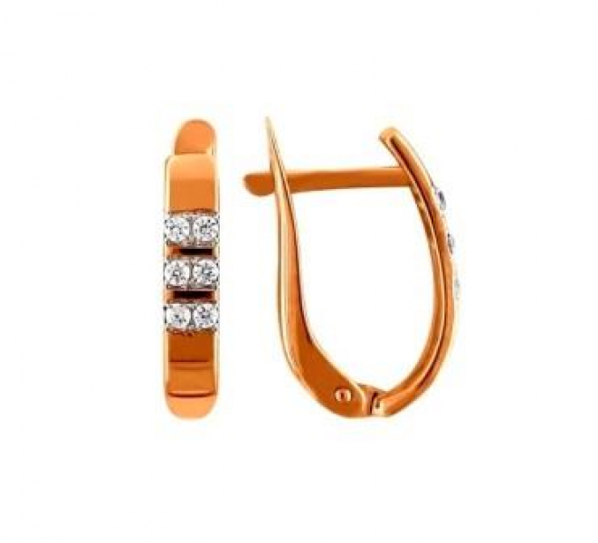 Серьги 210108724 (Au 585) Серебряные грани, ювелирная компания