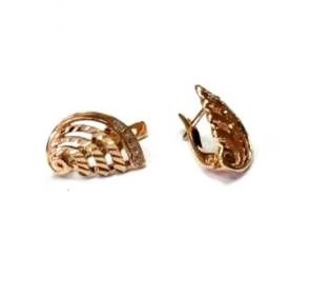 Серьги 22976 (Au 585) Серебряные грани, ювелирная компания