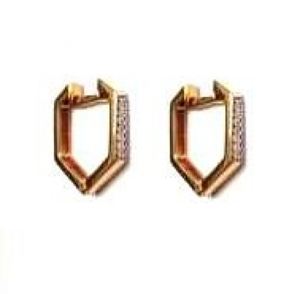 Серьги 120021G905л (Au 585) Серебряные грани, ювелирная компания