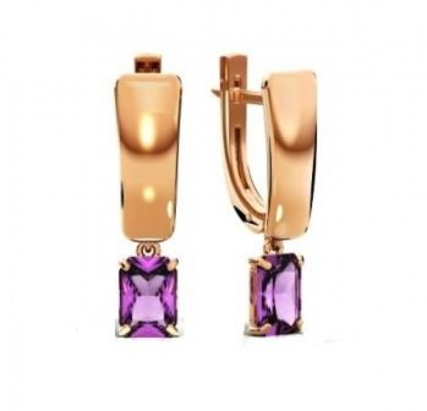 Серьги 20457-1 (Au 585) Серебряные грани, ювелирная компания