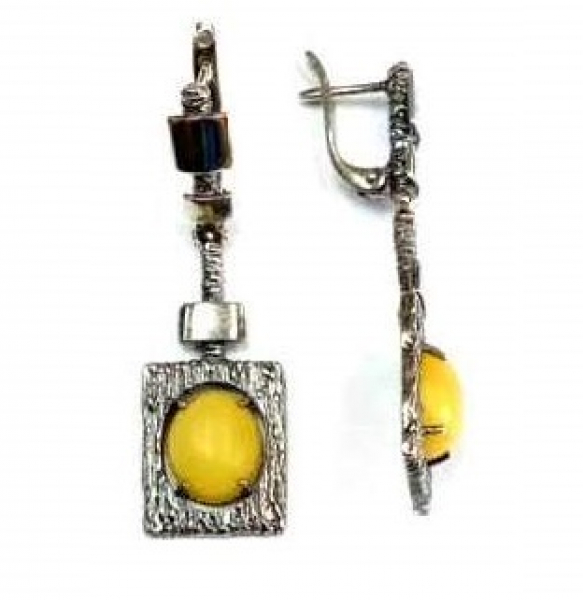 Серьги с1819Янтж (Ag 925) Серебряные грани, ювелирная компания