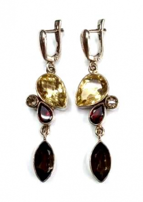 Серьги-THA Mem-000001E (Ag 925) Серебряные грани, ювелирная компания